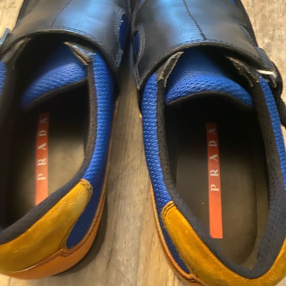 PRADA Blue Orange LEATHER DRESS CASUAL men’s - Picture 5 of 7